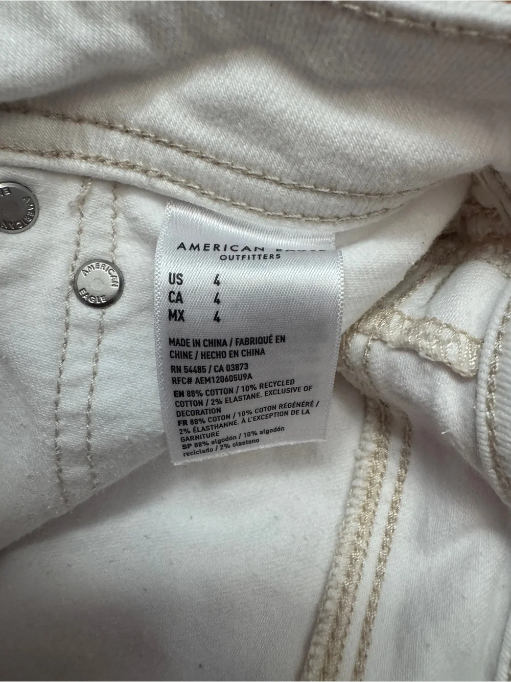 American Eagle Outfitters White Denim Short Shorts